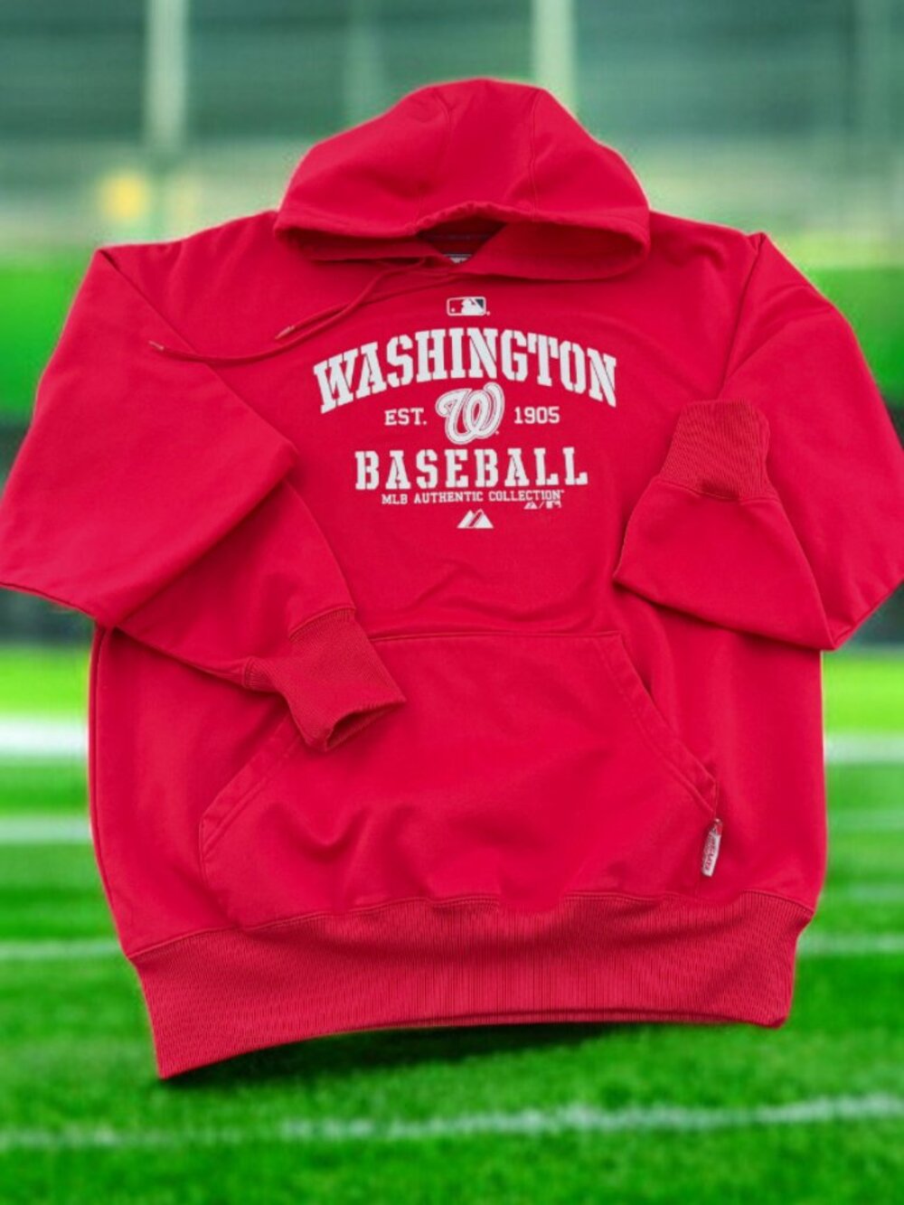 Official MLB Washington Nationals Scuba Therma Base Long Sleeve Pullover Hoodie